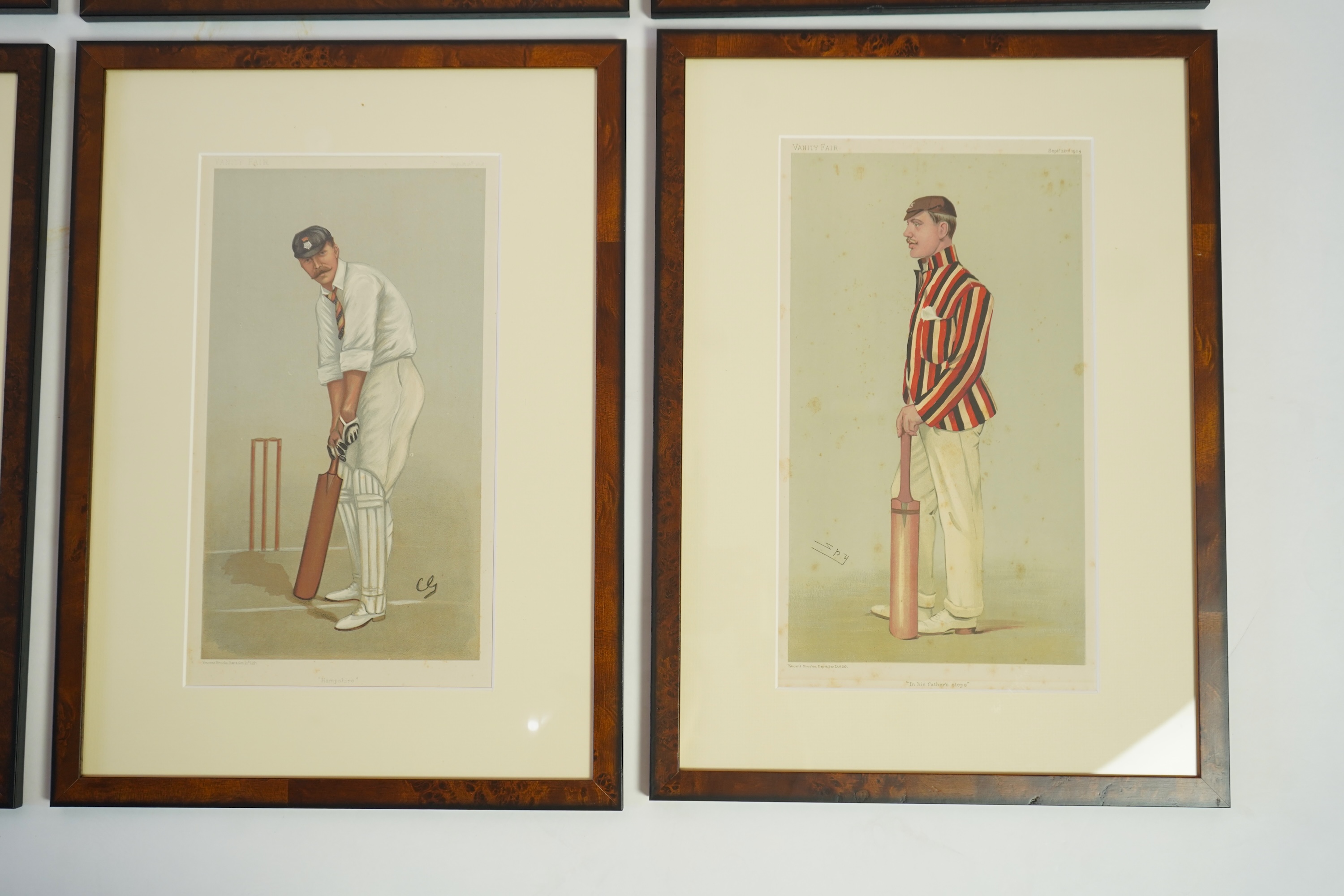 Thirty four Vanity Fair caricatures of cricketers to include Dillan and W G Grace